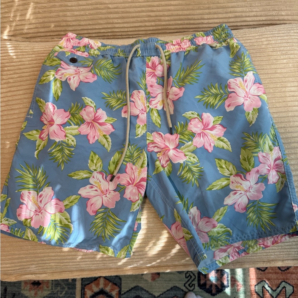 Ralph Lauren Blue and Pink Floral Board Shorts